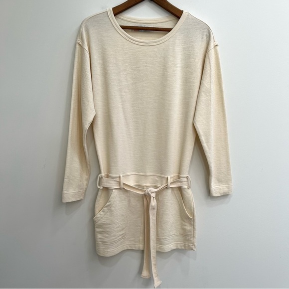Free People Beach cream ivory long sleeve drop waist mini dress size XS - Picture 2 of 13